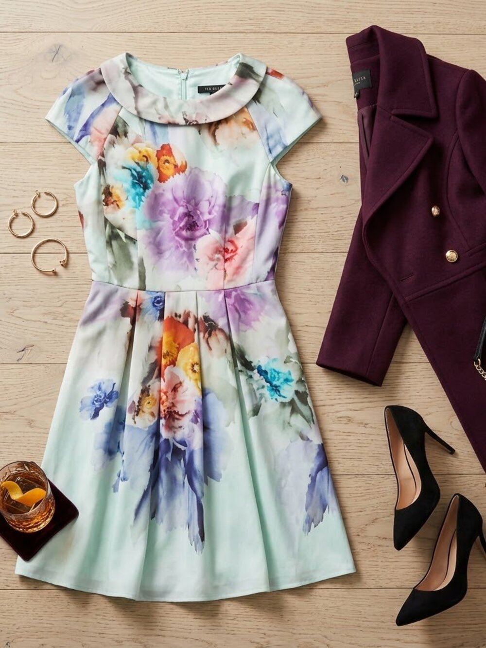 Ted Baker London Fieona Sugar Sweet Floral Dress | Size 0 (US 2) Fit & Flare